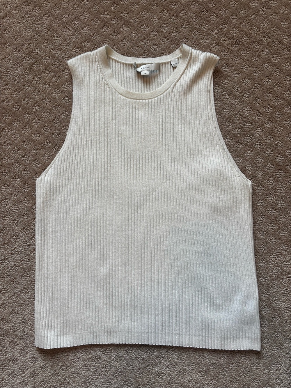 Vince Off-White Ribbed Knit Tank Shell - Picture 2 of 9